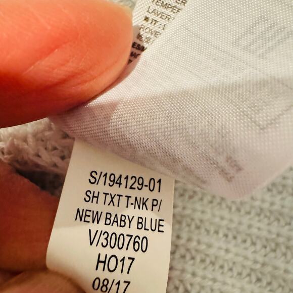 GAP Good Womens Ribbed Textured Baby Blue Mock Turtleneck Cotton Sweater Medium - Picture 7 of 10